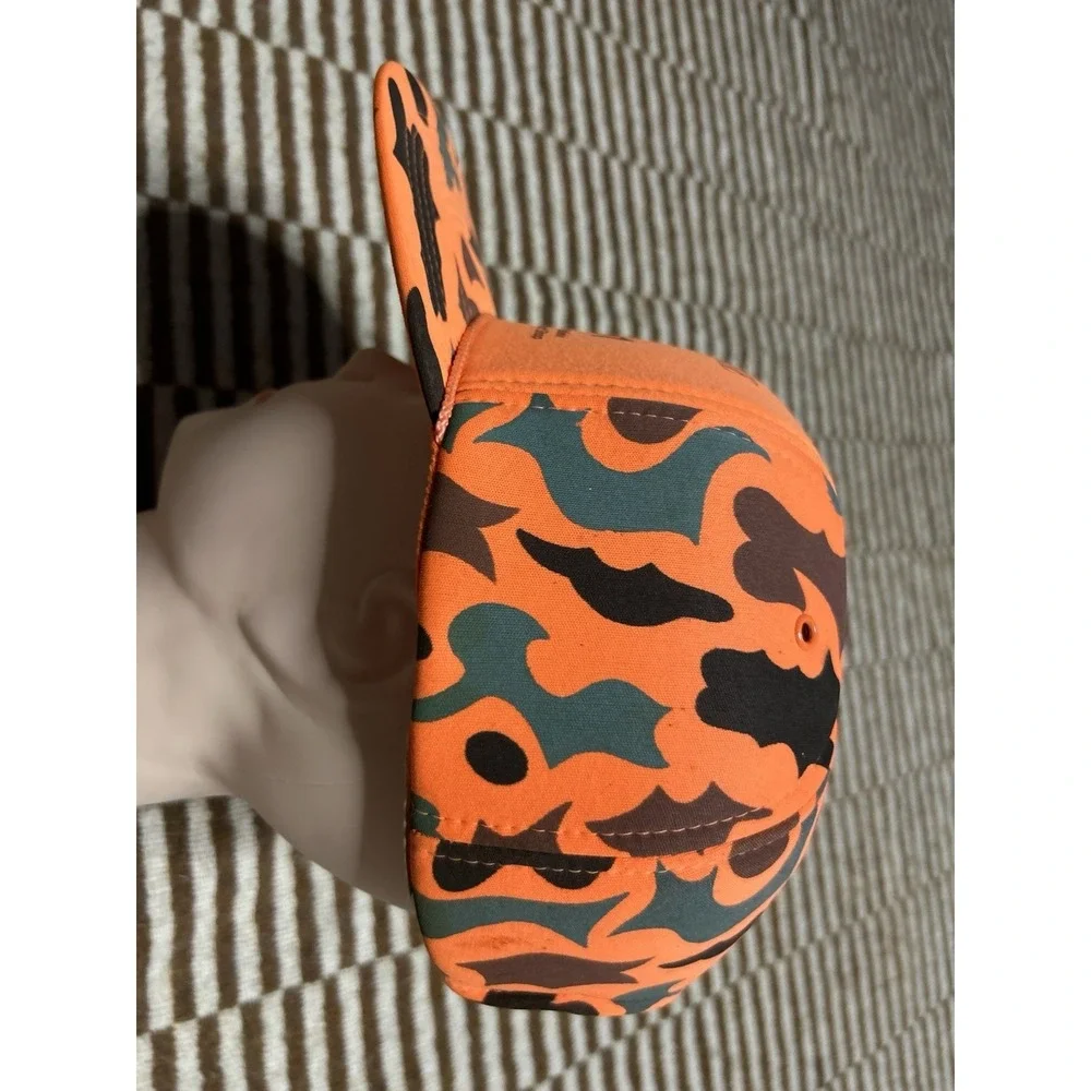 Vintage Orange Camo Uwharrie Buck Snapback Hat Hunting Deer Rope Cap